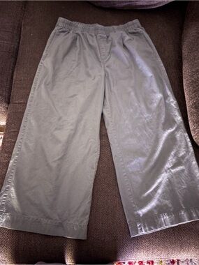 Wide Leg Elastic Waist Pants — Sage green